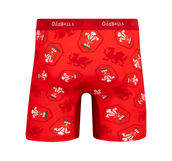 Welsh Rugby Union Home 26 - Mens Bamboo Boxer Shorts