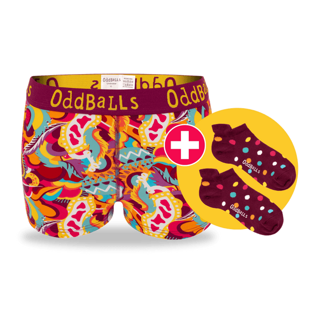 12 Month Pre-Paid: Ladies Boxer Briefs & Free Socks - Monthly Subscription [G2]