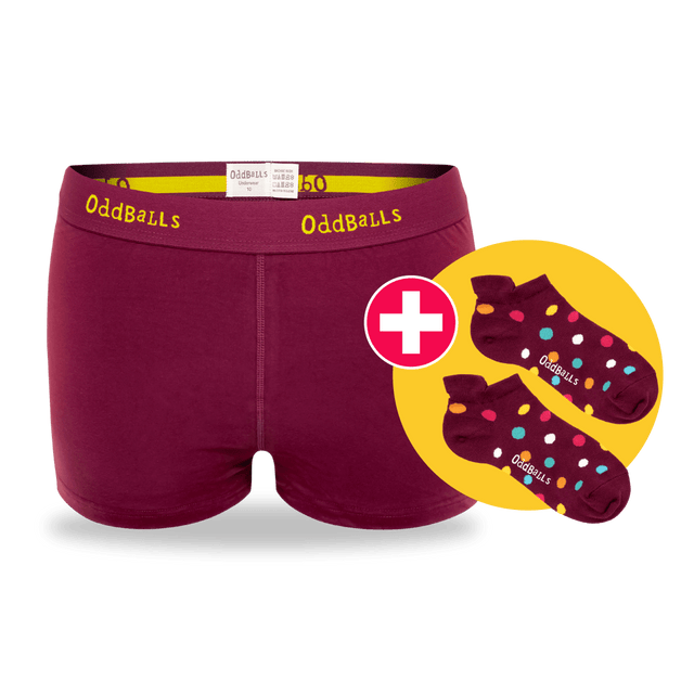 06 Month Pre-Paid: CLASSIC Subscription - Ladies Boxer Shorts & Free Socks - Monthly Subscription
