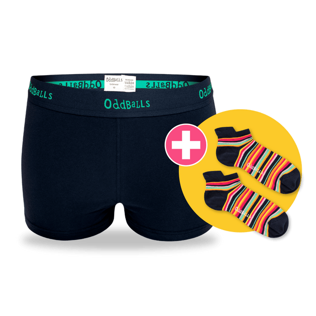 06 Month Pre-Paid: CLASSIC Subscription - Ladies Boxer Briefs & Free Socks - Monthly Subscription