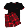 Christmas Tartan - Kids Short Pyjamas Set (T-Shirt & Shorts)