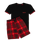 Christmas Tartan - Kids Short Pyjamas Set (T-Shirt & Shorts)