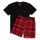 Christmas Tartan - Men's Short Pyjamas Set (T-Shirt & Shorts)