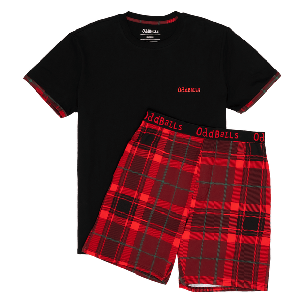 Christmas Tartan - Men's Short Pyjamas Set (T-Shirt & Shorts)
