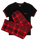 Christmas Tartan - Women's Long Pyjamas Set (T-Shirt & Trousers)