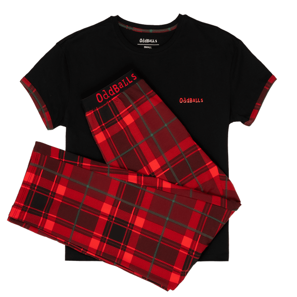 Christmas Tartan - Women's Long Pyjamas Set (T-Shirt & Trousers)