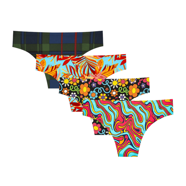 Pants Party Bundle - Ladies Seamless Brazilian Briefs 4 Pack Bundle