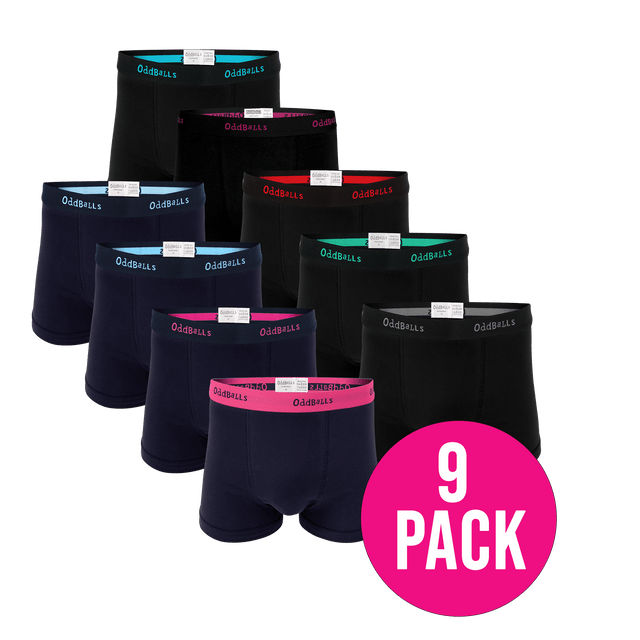 Navy and Black Classics Bundle - Mens Boxer Shorts 9 Pack Bundle