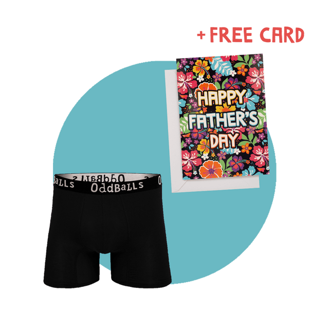 Classic Black Bamboo Boxer Briefs & Father's Day Card Bundle