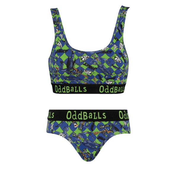 The Joker Checkered Bundle - Womens Bralette & Briefs Matching Set