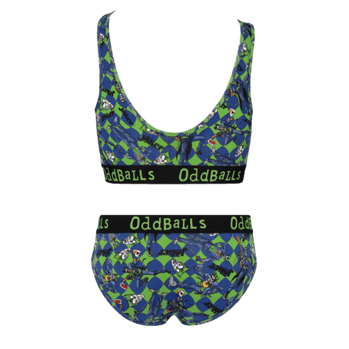The Joker Checkered Bundle - Womens Bralette & Briefs Matching Set