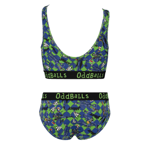 The Joker Checkered Bundle - Womens Bralette & Briefs Matching Set