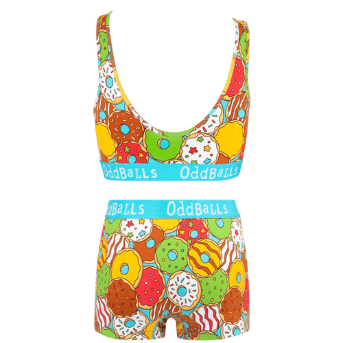 Donuts Bundle - Womens Bralette & Boxers Matching Set Bundle