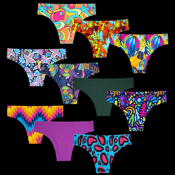 Cheeky Comfort Bundle - Ladies Seamless Brazilian Briefs 10 Pack Bundle