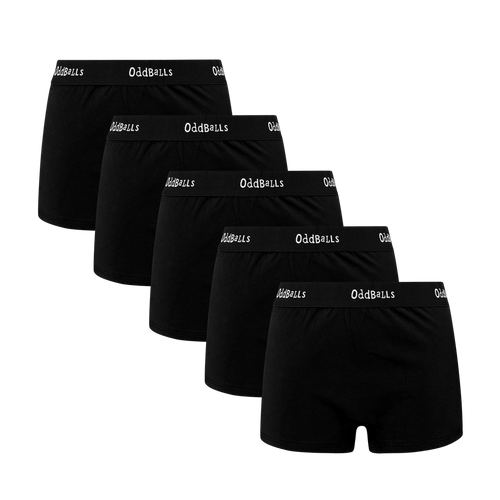 Classic Black Bundle - Ladies Boxer Shorts 5 Pack Bundle