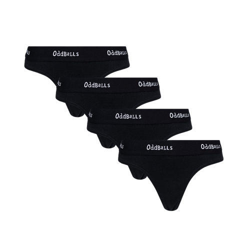 Classic Black Bundle - Ladies Thong 4 Pack Bundle