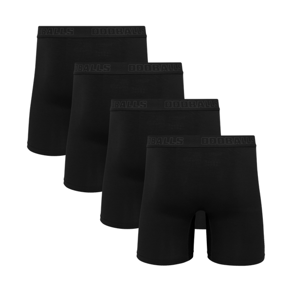 Core Black Bundle - Mens Bamboo Boxer Shorts 4 Pack