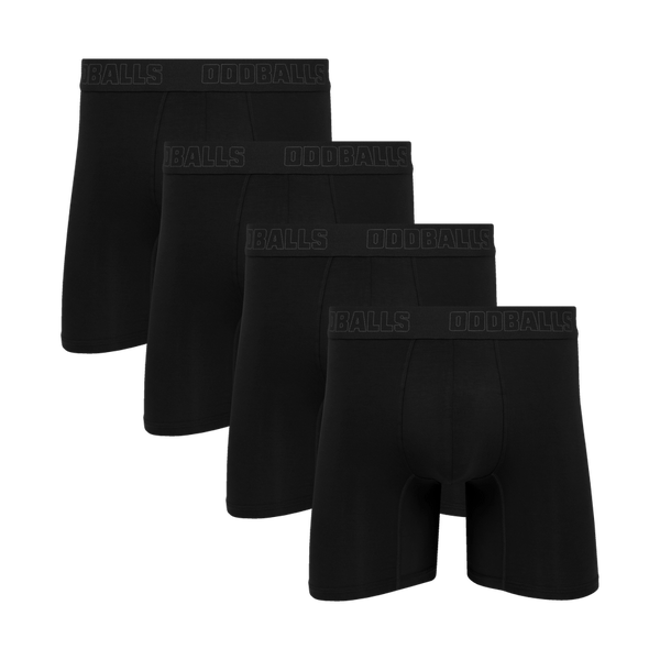 Core Black Bundle - Mens Bamboo Boxer Shorts 4 Pack