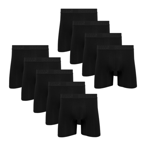 Core Black Bundle - Mens Bamboo Boxer Shorts 9 Pack