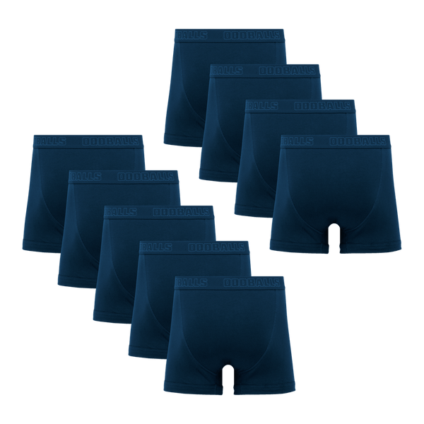 Core Blue Bundle - Mens Cotton Boxer Shorts 9 Pack