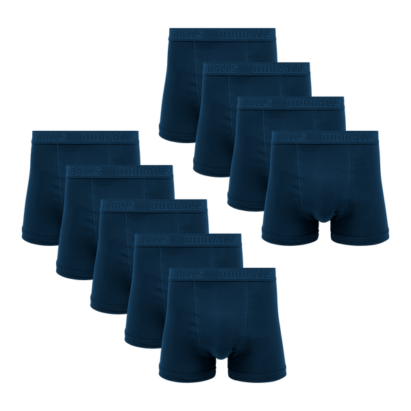 Core Blue Bundle - Mens Cotton Boxer Shorts 9 Pack