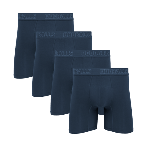 Core Blue Bundle - Mens Bamboo Boxer Shorts 4 Pack