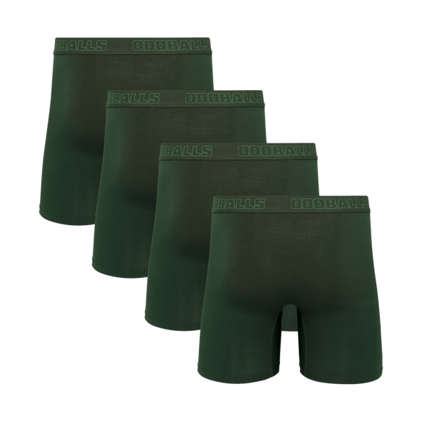Core Green Bundle - Mens Bamboo Boxer Shorts 4 Pack