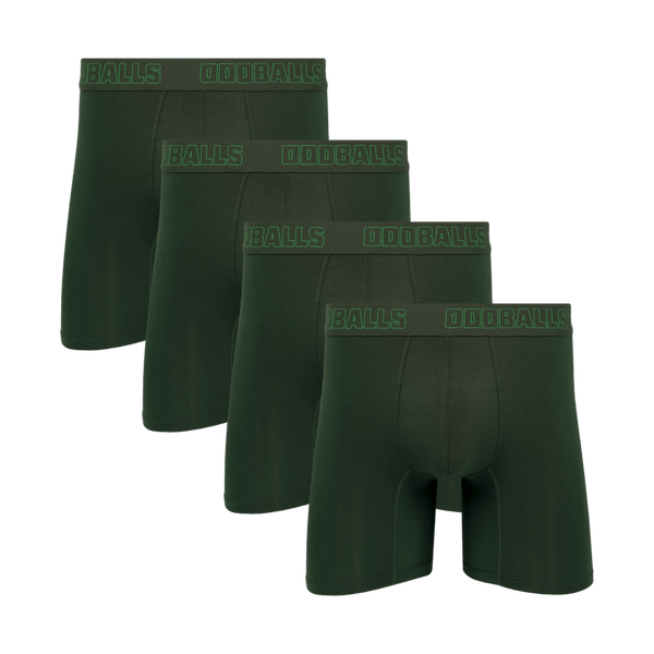 Core Green Bundle - Mens Bamboo Boxer Shorts 4 Pack