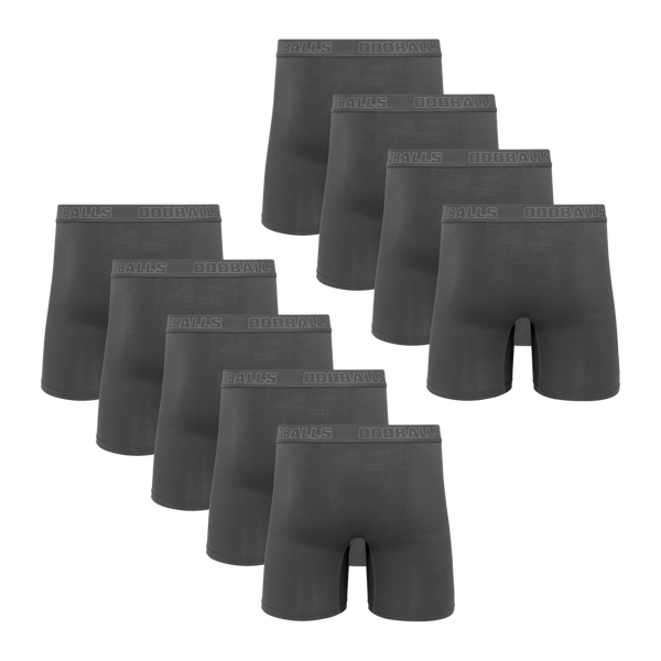 Core Grey Bundle - Mens Bamboo Boxer Shorts 9 Pack