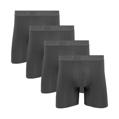 Core Grey Bundle - Mens Bamboo Boxer Shorts 4 Pack