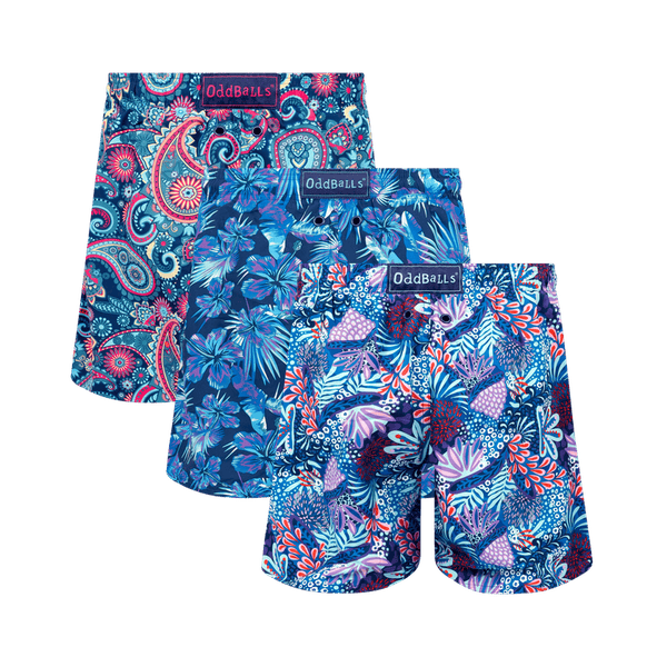 Deep Blue Sea Bundle - Mens Swim Shorts 3 Pack