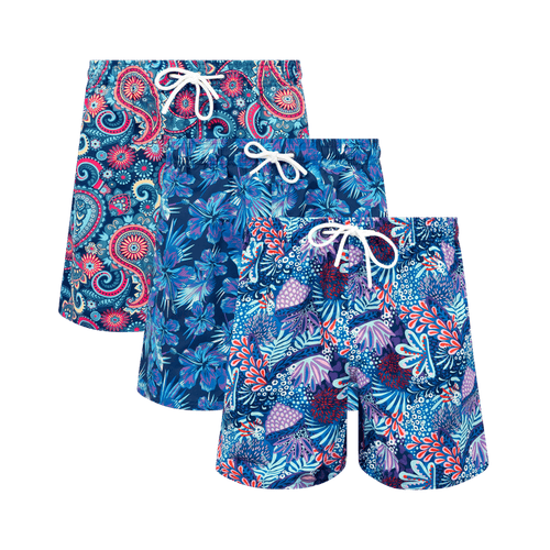 Deep Blue Sea Bundle - Mens Swim Shorts 3 Pack