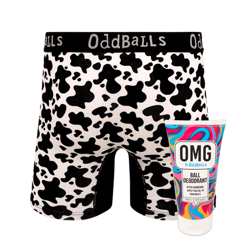 Fat Cow - Mens Bamboo Boxer Shorts & Ball Deodorant Bundle