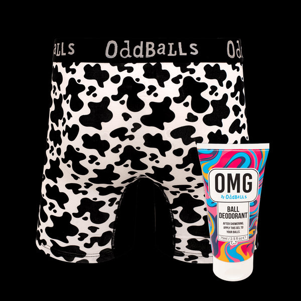 Fat Cow - Mens Bamboo Boxer Shorts & Ball Deodorant Bundle