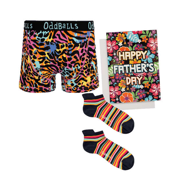 Filthy Animal Mens Boxer Briefs, Ankle Socks & Father's Day Card Bundle