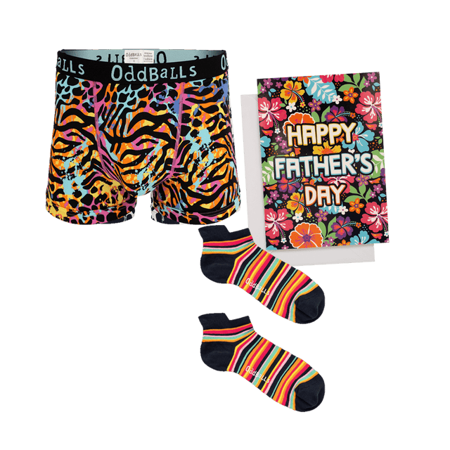 Filthy Animal Mens Boxer Shorts, Ankle Socks & Father's Day Card Bundle