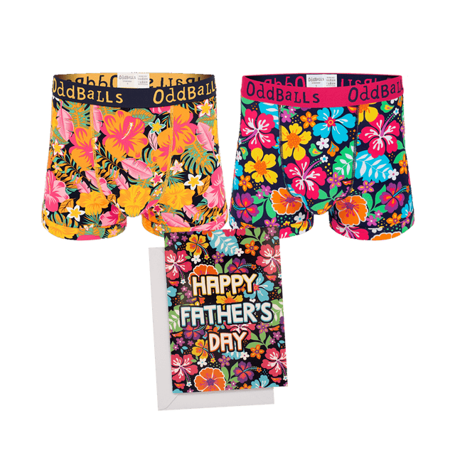 2x Men's Boxer Shorts & Father's Day Card Bundle