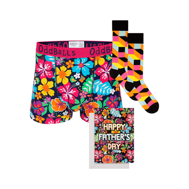 Fathers Day Bundle 3 - Men's Boxer Shorts, Socks & Card Bundle