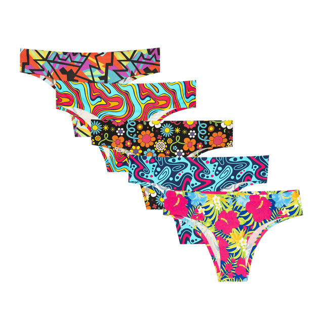 Bright & Breezy Bundle - Ladies Seamless Brazilian Briefs 5 Pack