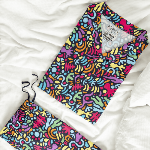 Jurassic - Modal Women's Short Button Up Pyjamas Set