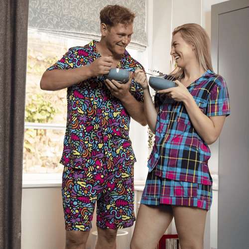 Jurassic - Modal Men's Short Button Up Pyjamas Set