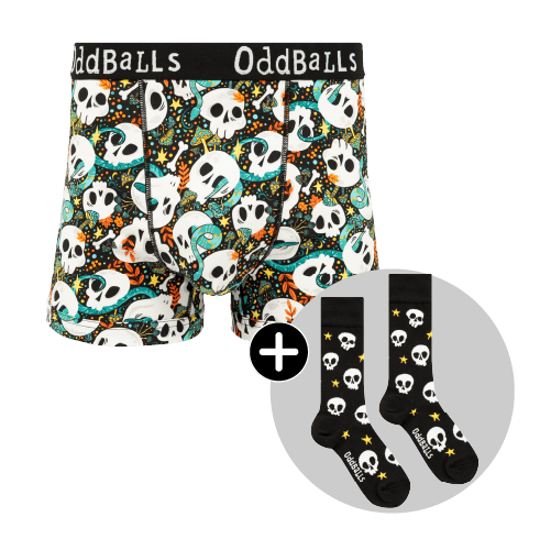 Bones Bundle - Mens Boxer Shorts & Matching Socks