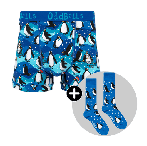 Penguins Bundle - Mens Boxer Shorts & Matching Socks