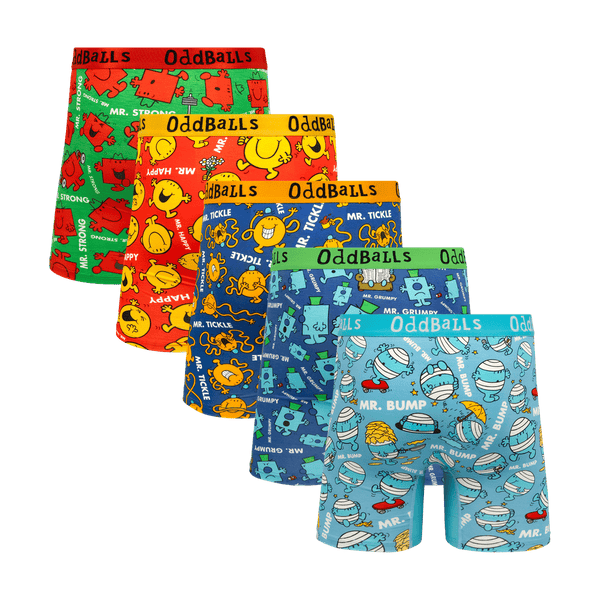 Mr Men Bundle - Mens Bamboo Boxer Shorts 5 Pack