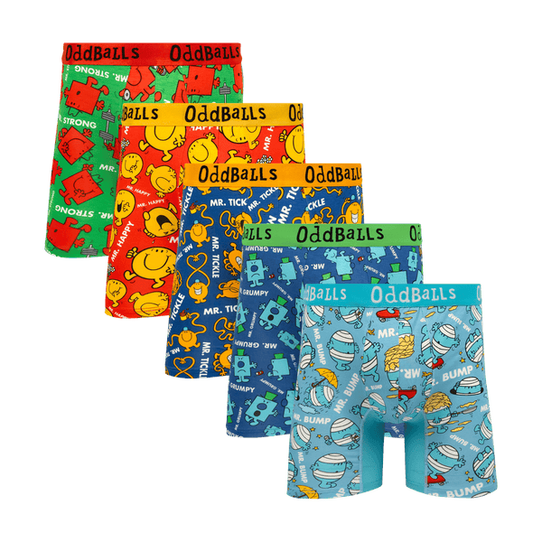 Mr Men Bundle - Mens Bamboo Boxer Shorts 5 Pack