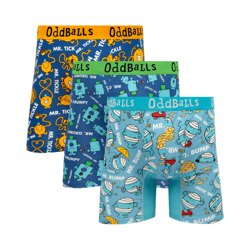 Mr Men Trio - Mens Bamboo Boxer Shorts 3 Pack