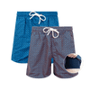 Navy & Orange Bundle - Mens Compression Swim Shorts 2 Pack