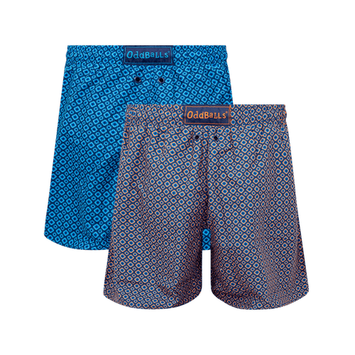 Navy & Orange Bundle - Mens Swim Shorts 2 Pack