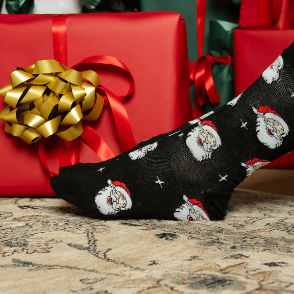 OddBalls Disco Santa Christmas socks in black, red and white