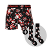 OddBalls Disco Santa Goolies underwear in black, red and white with matching Christmas socks